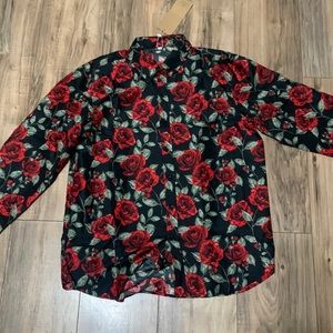 Silk rose floral shirt